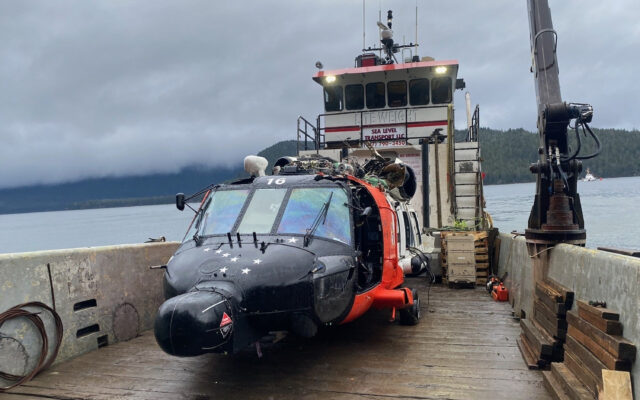 US Coast Guard helicopter that crashed during rescue mission in Alaska is recovered